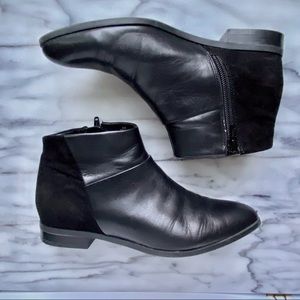 Nine West Black Leather Ankle Boots Size 5